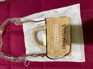 Bolso de rafia BIMBA Y LOLA beige