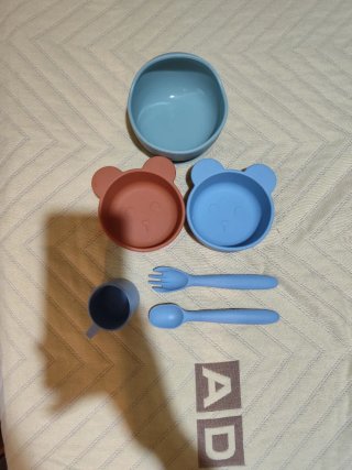 Set Vajilla Infantil Silicona Oso
