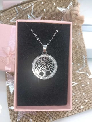Collar árbol de la vida con circonitas acero inoxi