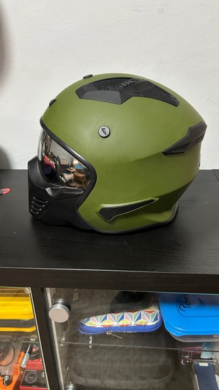 Casco Moto Astone Elekron Verde Militar Homologado