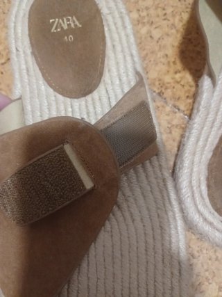 Sandalias Zara Ante Beige Talla 40