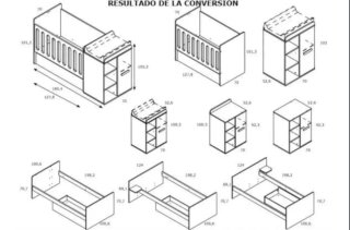 Cuna convertible en cama