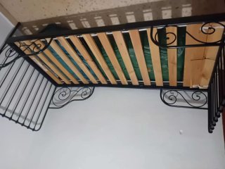 Cama individual metálica con somier