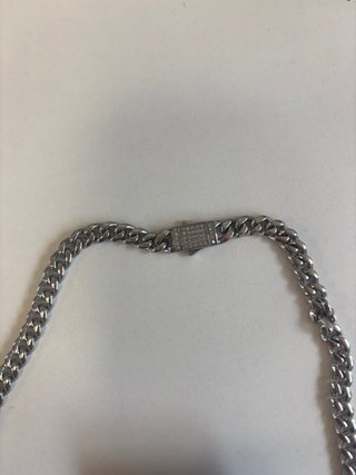 Cadena Cubana INOX Negra y Plateada
