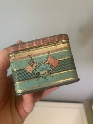 Scatola di latta Brooks Ring Traveller vintage