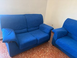 2 Sofás Azules de Tela.