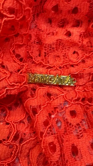 Camiseta Mangata Naranja Encaje
