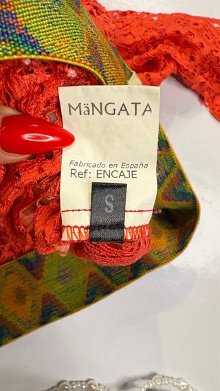 Camiseta Mangata Naranja Encaje