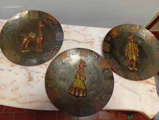 Platos Decorativos Vintage Perú (3 Piezas)