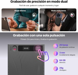 Mobvoi TicNote grabadora voz IA 64GB
