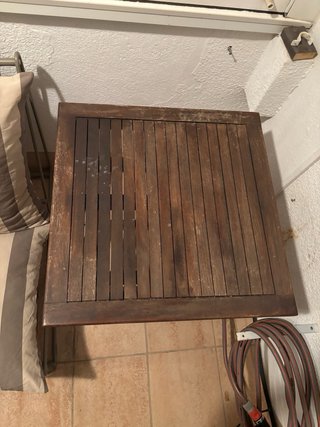 Sillas y mesa plegables exterior