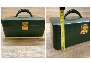 Joyero unisex vintage verde con  bandejas