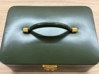 Joyero unisex vintage verde con  bandejas