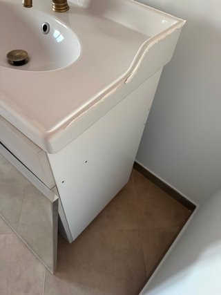Lavabo de cerámica con mueble + Espejo