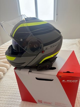 Casco Moto LS2 Modular Negro/Amarillo
