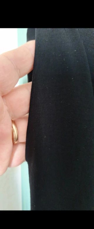 Pantaloni neri gamba ampia misto cotone