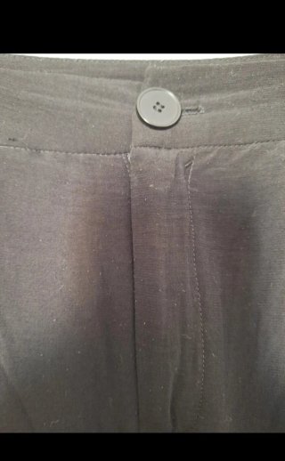 Pantaloni neri gamba ampia misto cotone