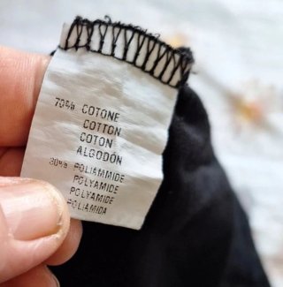 Pantaloni neri gamba ampia misto cotone