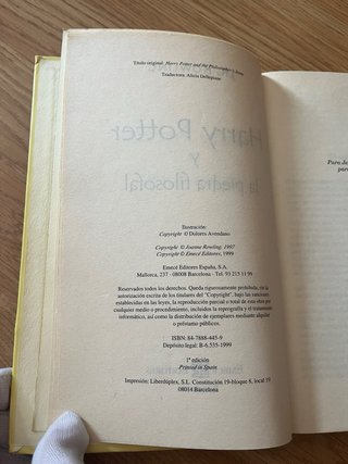 1ª EDICIÓN Harry Potter y la piedra filosofal