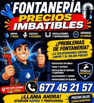 Servicios de Fontanería Urgente 24h