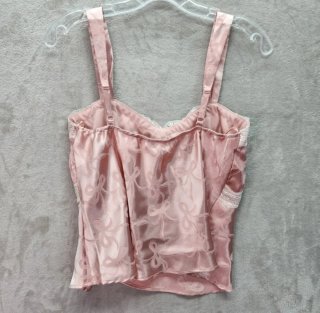 Top satén rosa con lazos estampado, L/XL