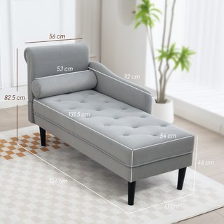 Chaise Longue con Tapizado Acolchado Efecto Tercio