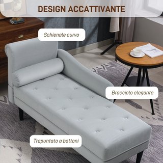 Chaise Longue con Tapizado Acolchado Efecto Tercio