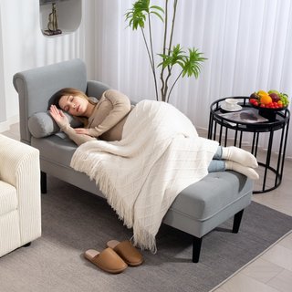 Chaise Longue con Tapizado Acolchado Efecto Tercio