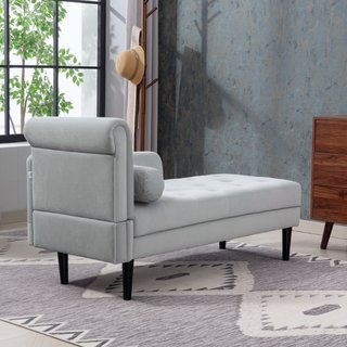 Chaise Longue con Tapizado Acolchado Efecto Tercio