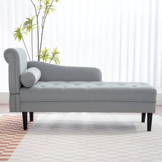 Chaise Longue con Tapizado Acolchado Efecto Tercio