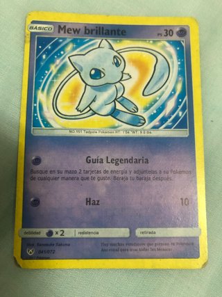 Mew brillante Pokémon carta PS 30