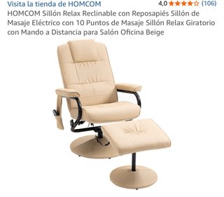 Sillón Relax HOMCOM Beige con Reposapiés