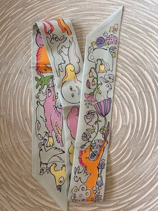 Foulard Twilly di seta multicolore Hermes
