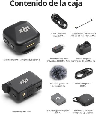 DJI Mic Mini 2TX+1RX micrófono lavalier
