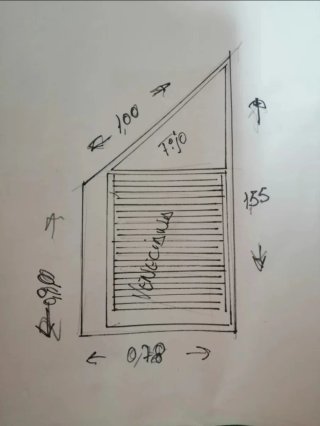 Puerta bajo escalera aluminio Blanco 0,90x0,78