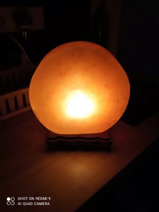 Lámpara Sal Himalaya Rosa Piedra Madera