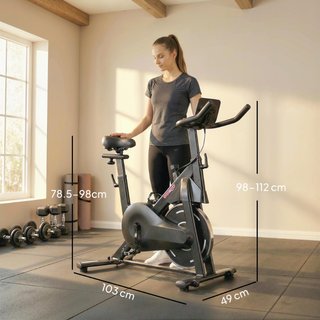 Bicicleta estática magnética ajustable con pantall