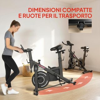 Bicicleta estática magnética ajustable con pantall