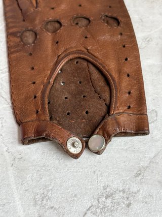 Guantes vintage de piel (años 60) - talla S