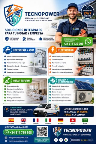 Electricista, Fontanero y Reformas Urgencias 24/7