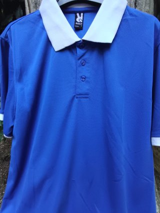 Polo ROLY azul y blanco talla L