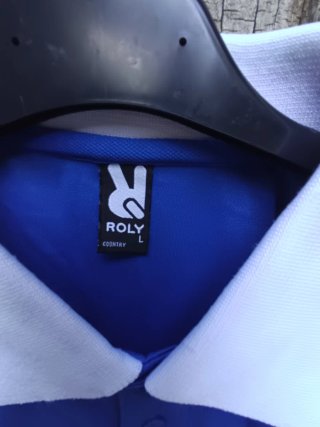 Polo ROLY azul y blanco talla L
