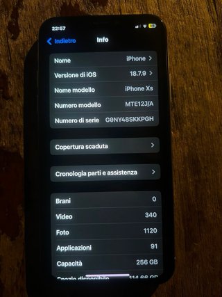 iPhone XS 256GB Bianco - Batteria 76%