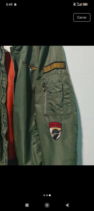 Chaqueta Bomber Militar Verde