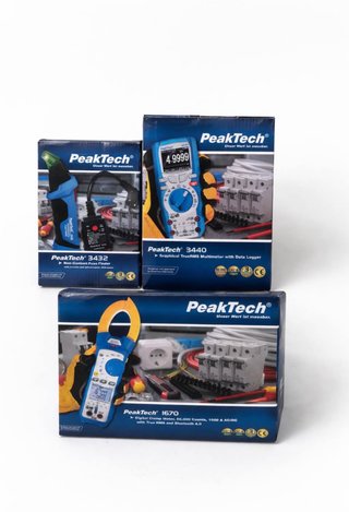 Multímetro PeakTech 3440 y otras herramientas