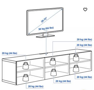 Mueble TV Ikea 180cm con cajón