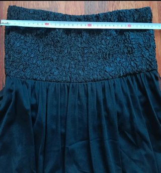 Vestido palabra de honor negro fiesta/Cóctel