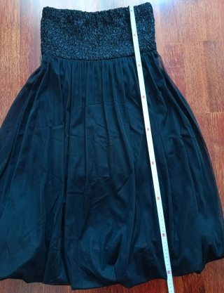 Vestido palabra de honor negro fiesta/Cóctel