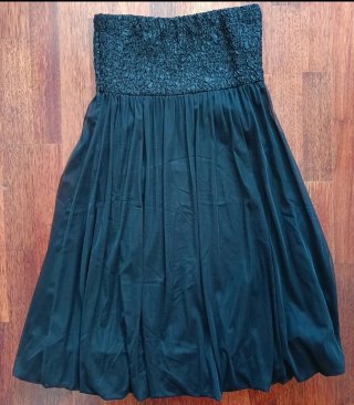 Vestido palabra de honor negro fiesta/Cóctel