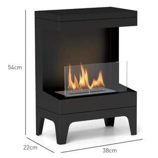 Chimenea de bioetanol autoportante con quemador de